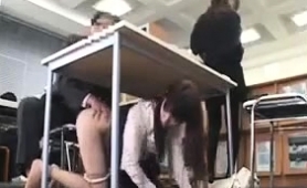 Sensual Asian Teen Gets Under The Table And Sucks A Dick