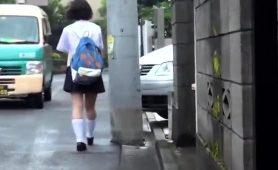 Lovely Japanese Schoolgirl In Tight Panties Voyeur Upskirt