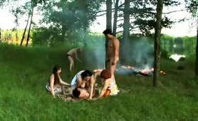 Lusty Mature Ladies Sharing Cock In Wild Orgy Outdoors